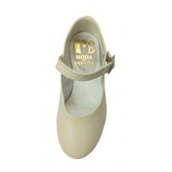 Zapato flamenca Feria Niña Beige