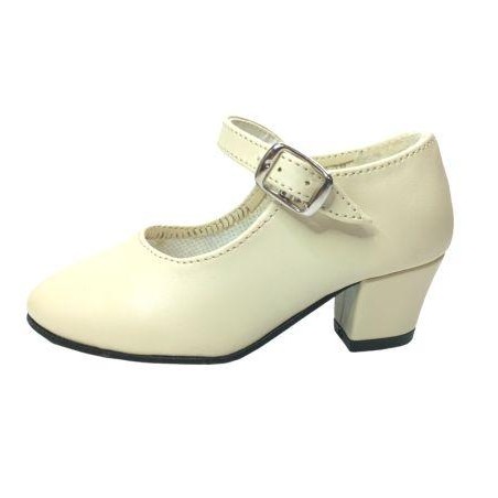 Zapato flamenca Feria Niña Beige