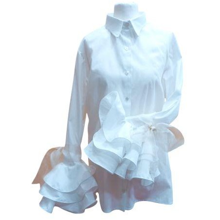 Blusa" Laura" (Lazo beige)